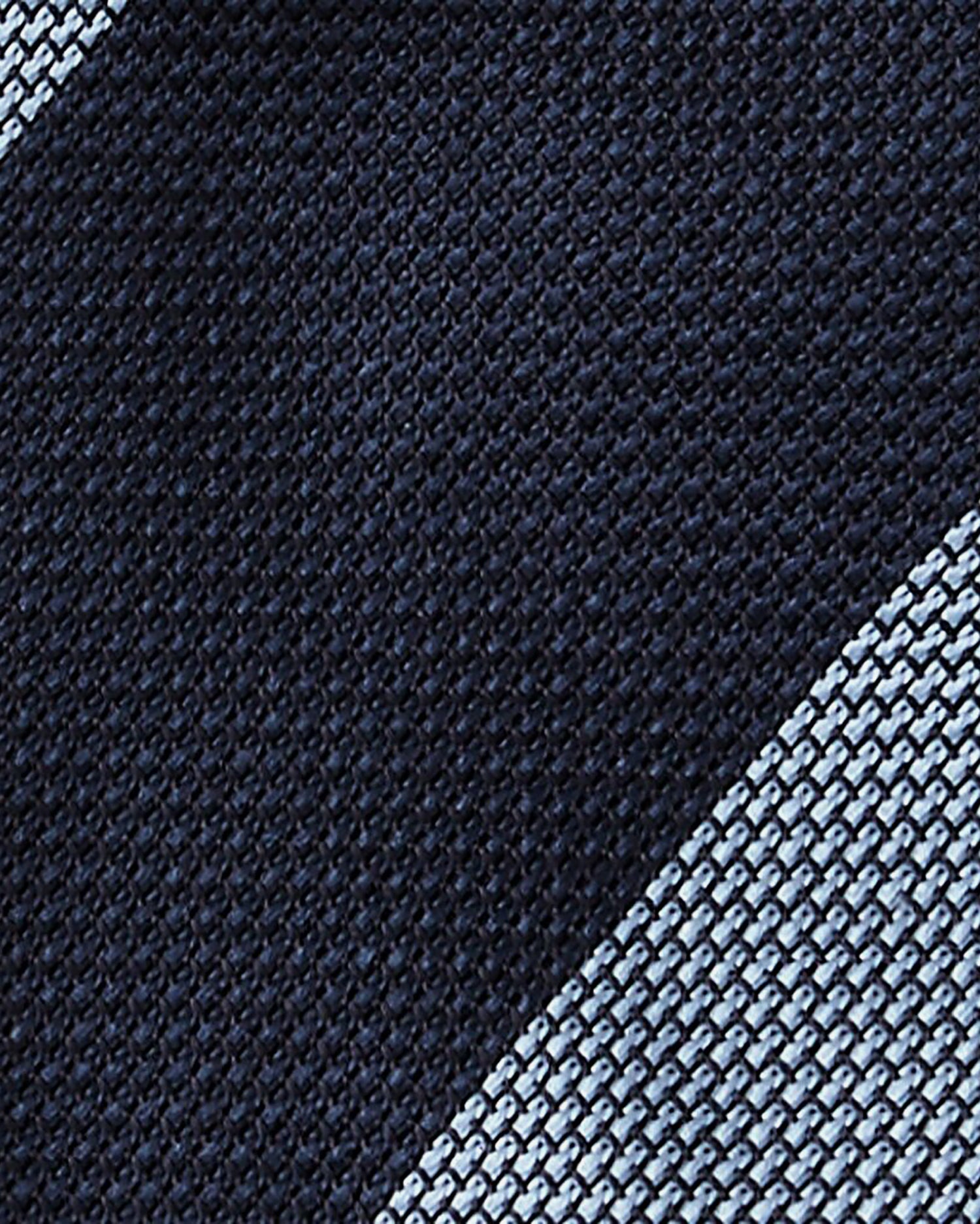 Viola Milano Block Stripe Grenadine Tie / Navy/Sea