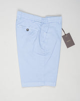 Model: ber_muda elax-GD
Article: ts0001x
Composition:&nbsp;98% Cotton, 2% Elastane
Color: Light Azzurro
Made in Martina Franca, Italy Berwich Garment Dyed Cotton Shorts / Light Azzurro