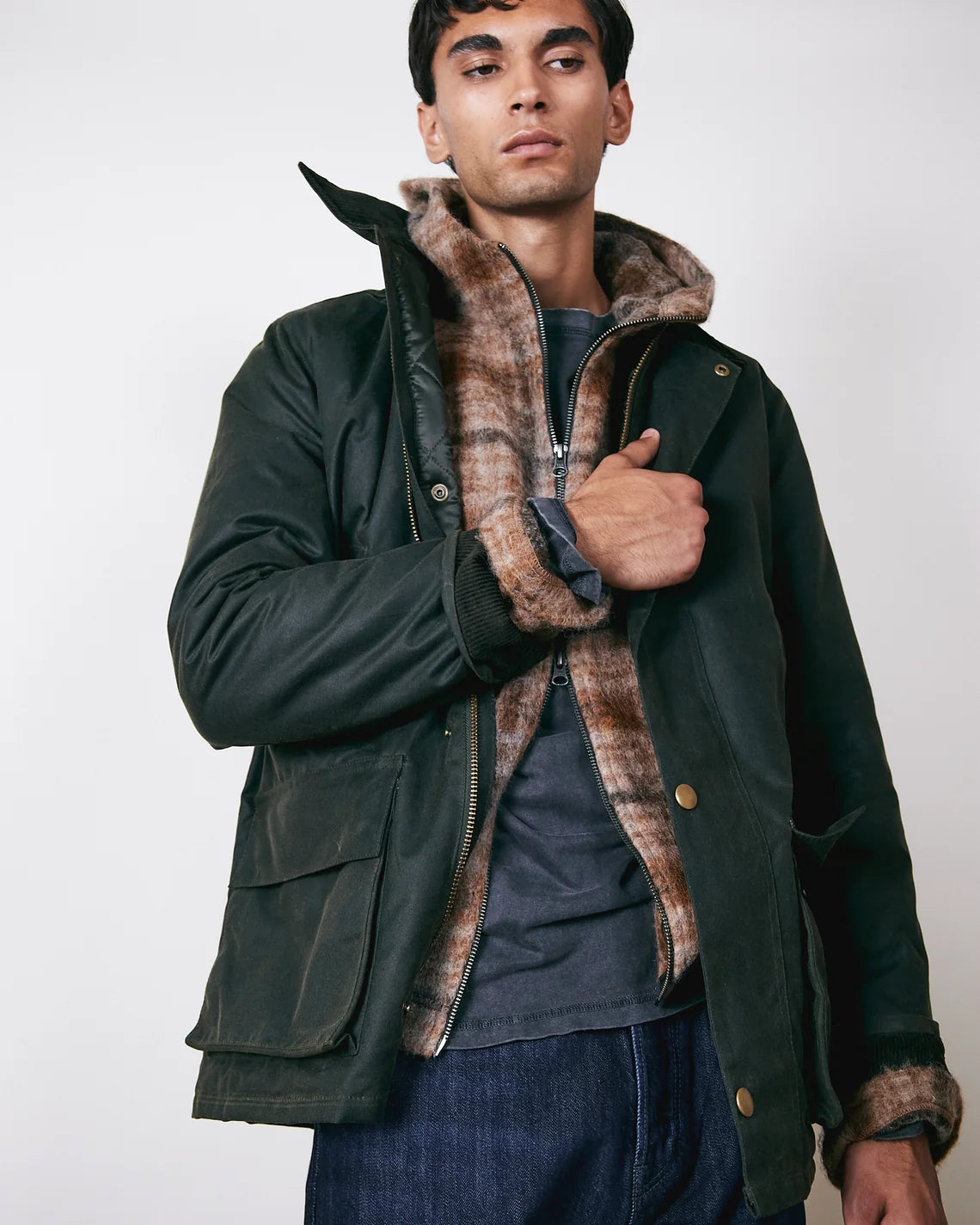 Brixtol Textiles Curtis Wax Jacket / Brown