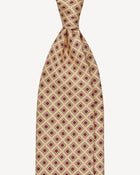Viola Milano Diamond Pattern 3-Fold Handprinted Untipped Silk Tie / Yellow
