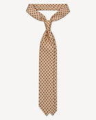 Viola Milano Diamond Pattern 3-Fold Handprinted Untipped Silk Tie / Yellow