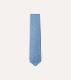 Drake's Hand Rolled Silk Tussah Tie / Sky Blue