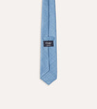 Drake's Hand Rolled Silk Tussah Tie / Sky Blue