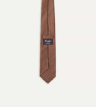 Drake's Hand Rolled Silk Tussah Tie / Coffee