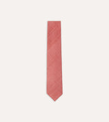 Drake's Hand Rolled Silk Tussah Tie / Salmon