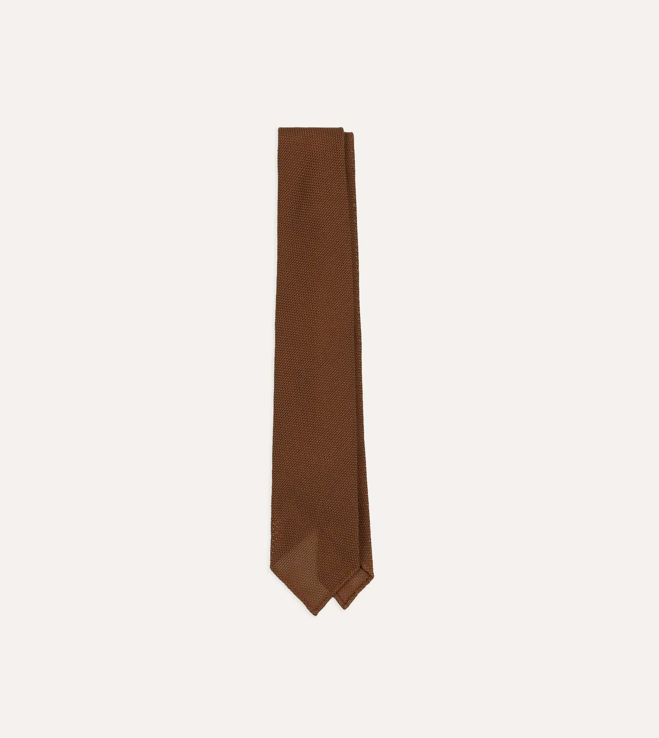 Drake's Fine Woven Grenadine Handrolled Tie / Gold