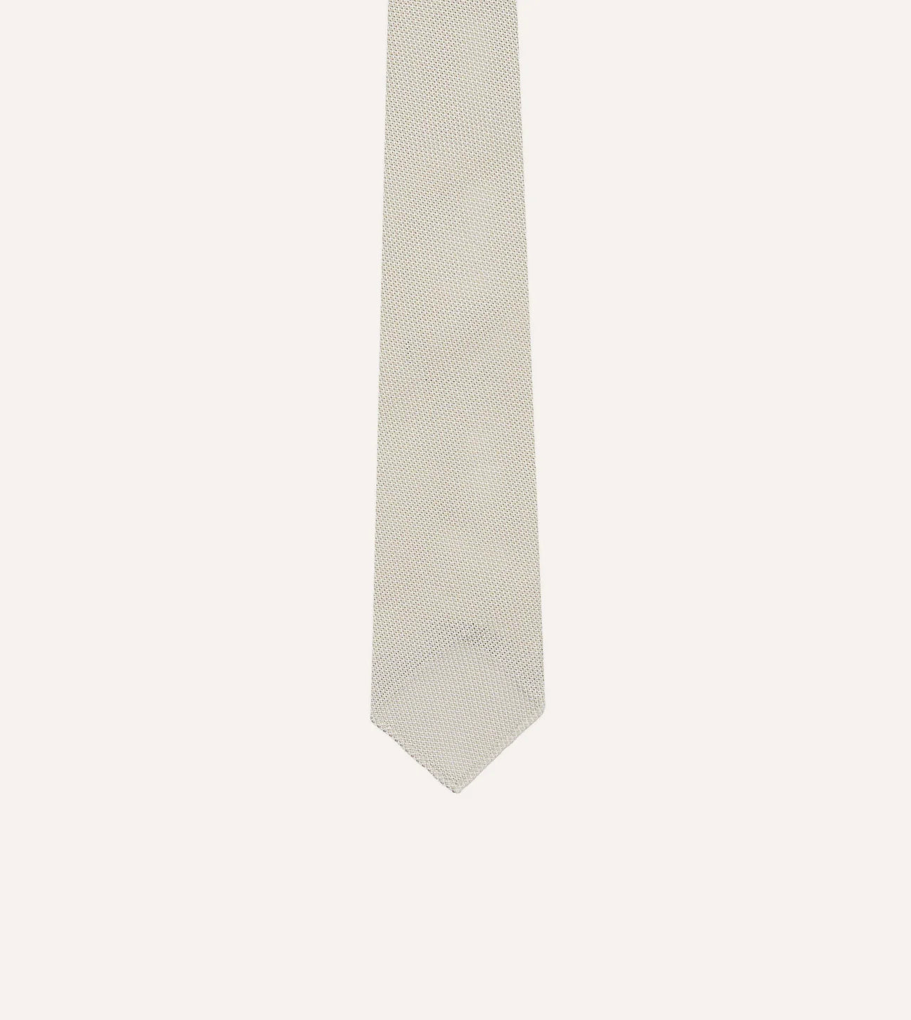Drake's Fine Woven Grenadine Handrolled Tie / Cream