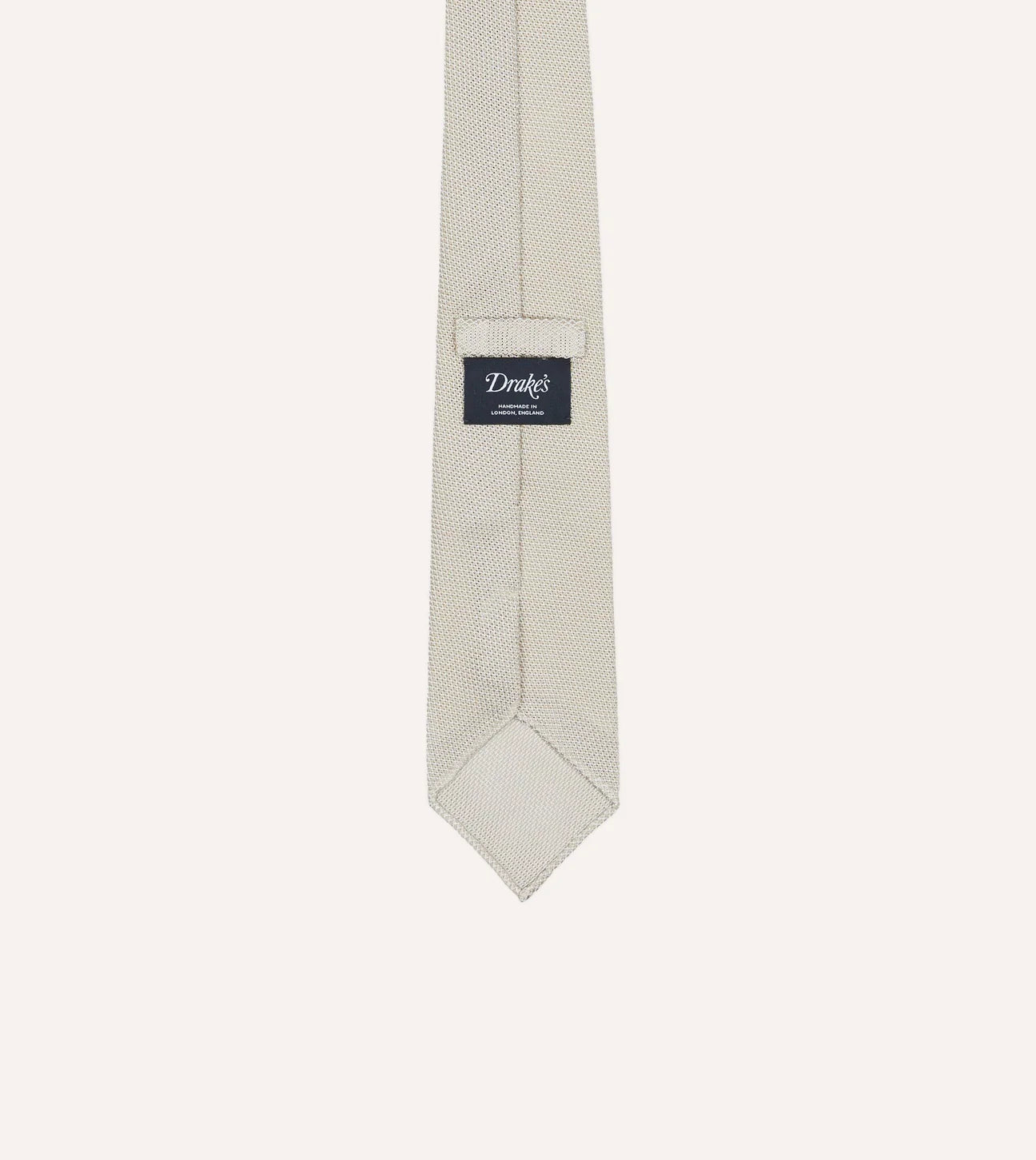 Drake's Fine Woven Grenadine Handrolled Tie / Cream
