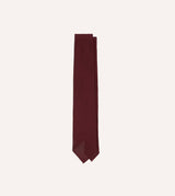 Drake's Fine Woven Grenadine Handrolled Tie / Burgundy Red