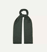 Drake's Polka Dot Shoestring Wool-Silk Scarf / Olive