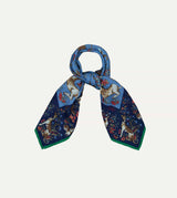 Drake's Unicorn Print Wool-Silk Bandana / Navy