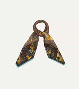 Drake's Unicorn Print Wool-Silk Bandana / Brown