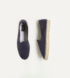 Drake's Cotton Herringbone Espadrilles / Navy