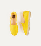 Drake's Cotton Herringbone Espadrilles / Yellow