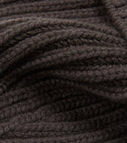 Drake's Cashmere Ribbed Knit Beanie / Brown