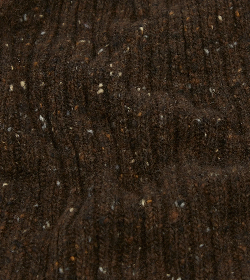 Drake's Donegal Ribbed Knit Beanie / Caragh Brown