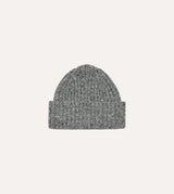 Drake's Merino Wool Ribbed Donegal Beanie / Ramor Grey