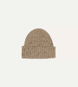 Drake's Donegal Ribbed Knit Beanie / Foyle Oatmeal