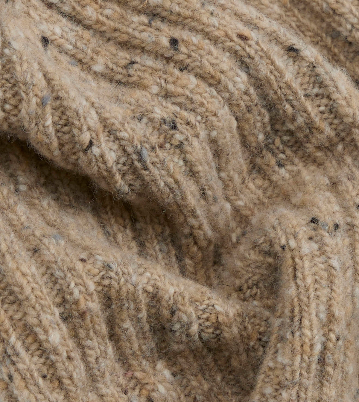 Drake's Donegal Ribbed Knit Beanie / Foyle Oatmeal