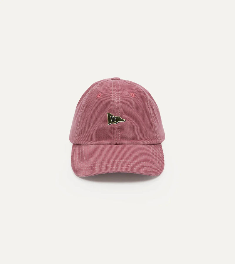 Drake's 'D' Flag Emblem Cotton Corduroy Baseball Cap / Pink