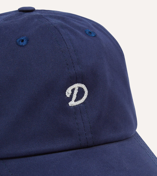 Drake's Chainstitch 'D' Cotton Twill Baseball Cap / Navy