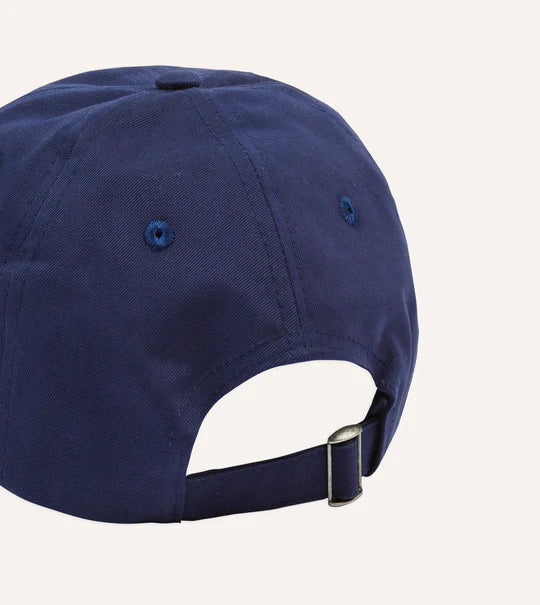 Drake's Chainstitch 'D' Cotton Twill Baseball Cap / Navy
