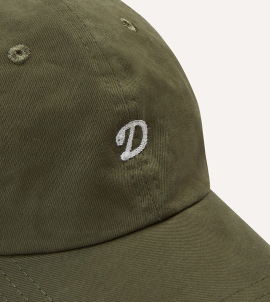Drake's Chainstitch 'D' Cotton Twill Baseball Cap / Green