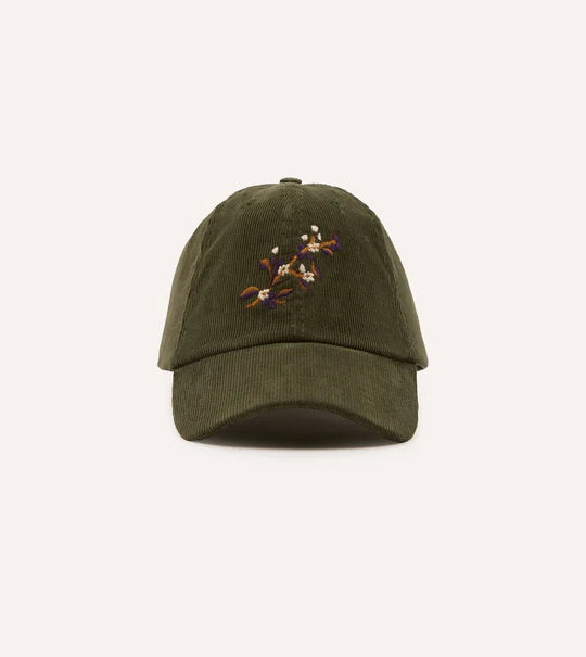 Drake's Blackthorn Cotton Needlecord Baseball Cap / Olive
