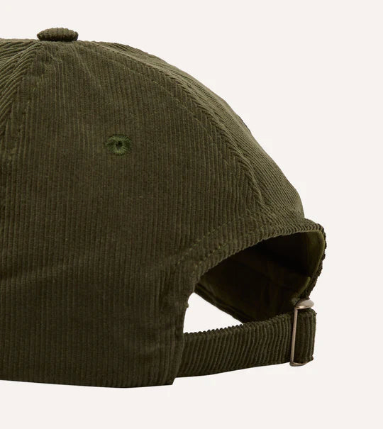 Drake's Blackthorn Cotton Needlecord Baseball Cap / Olive
