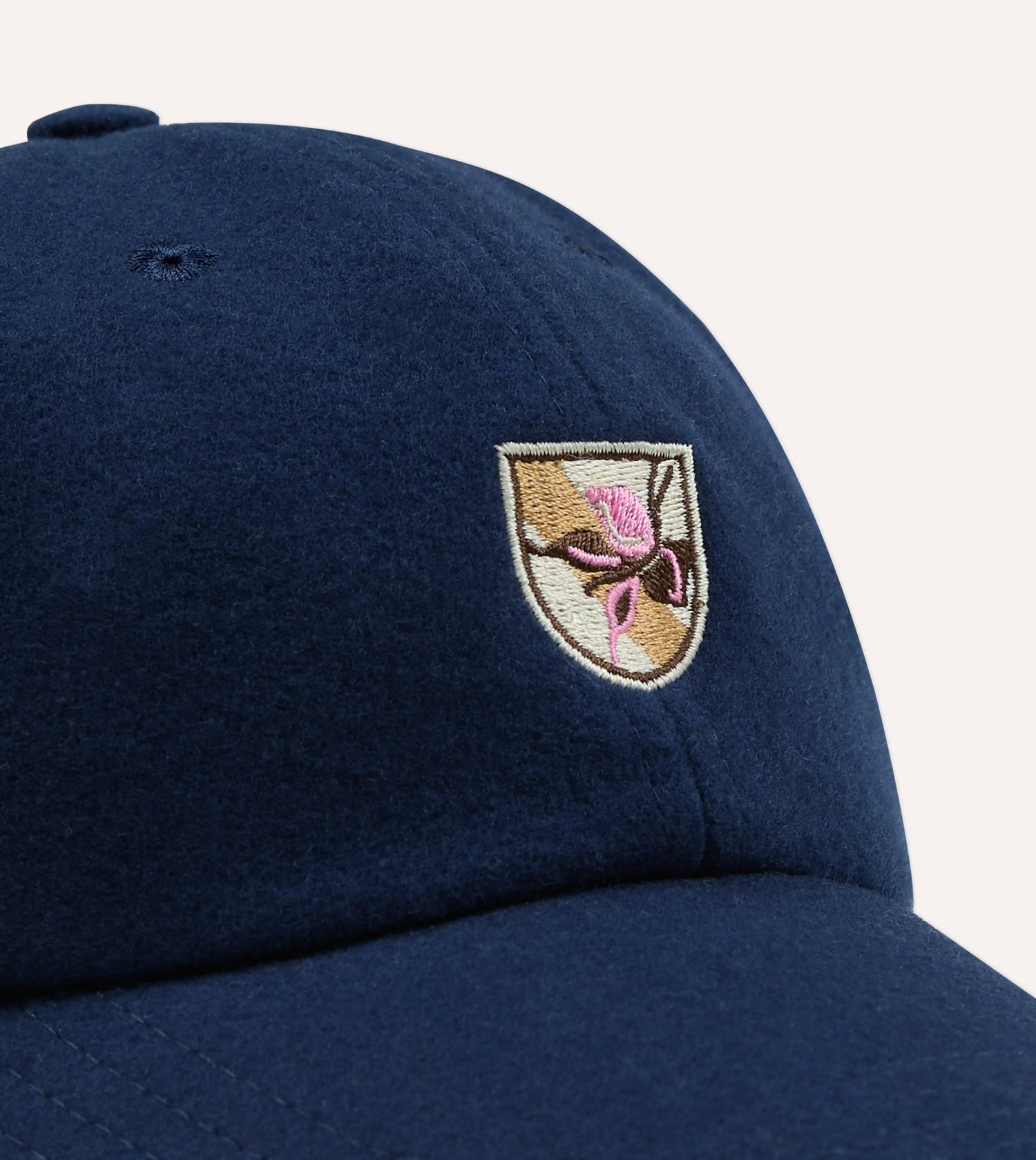 Drake's 'Crests' Merino Baseball Cap / Navy