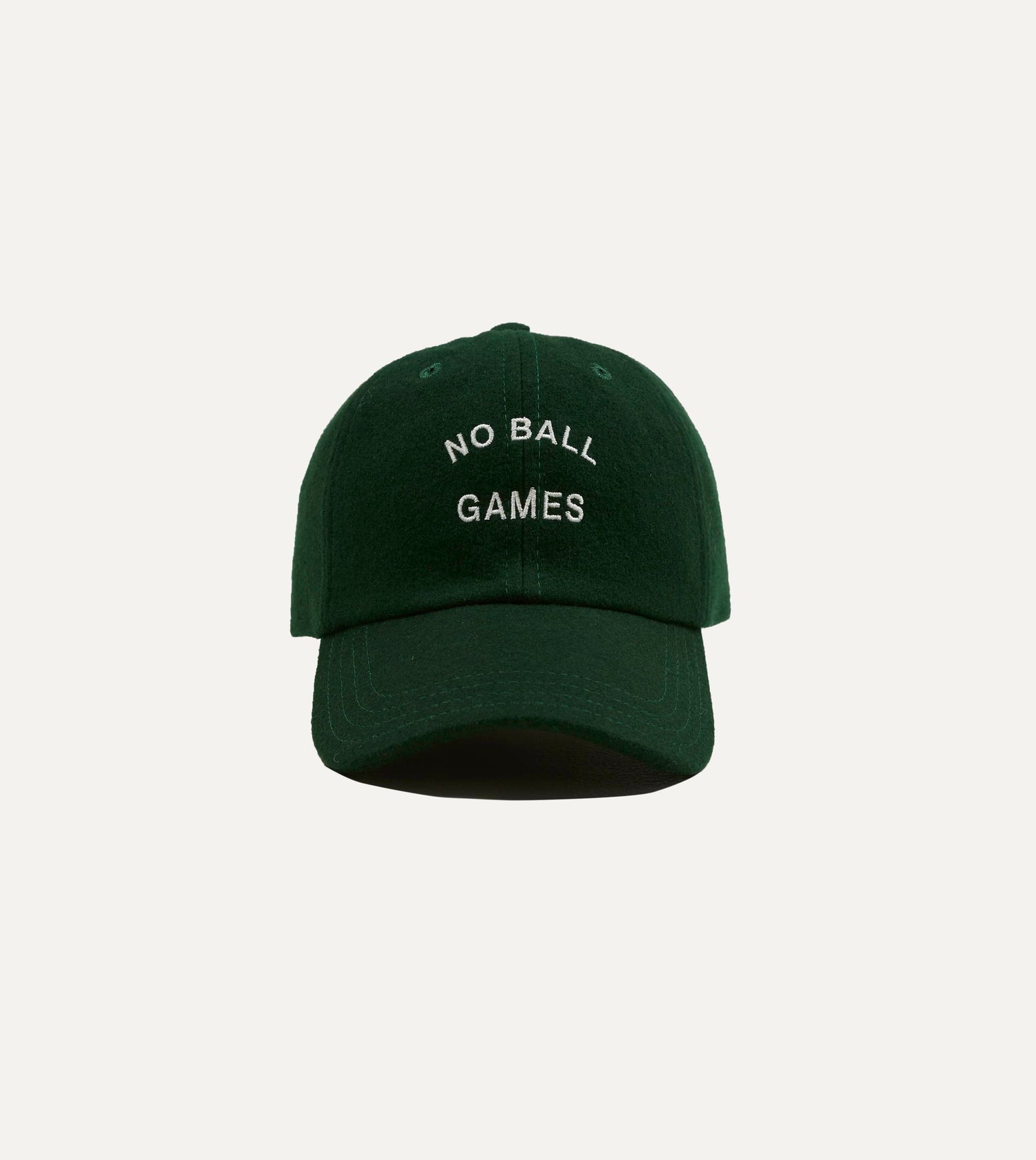 Drake's 'No Ball Games' Merino Baseball Cap / Green