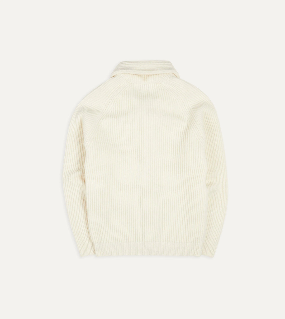 Drake's Lambswool Shawl Collar Cardigan / Ecru