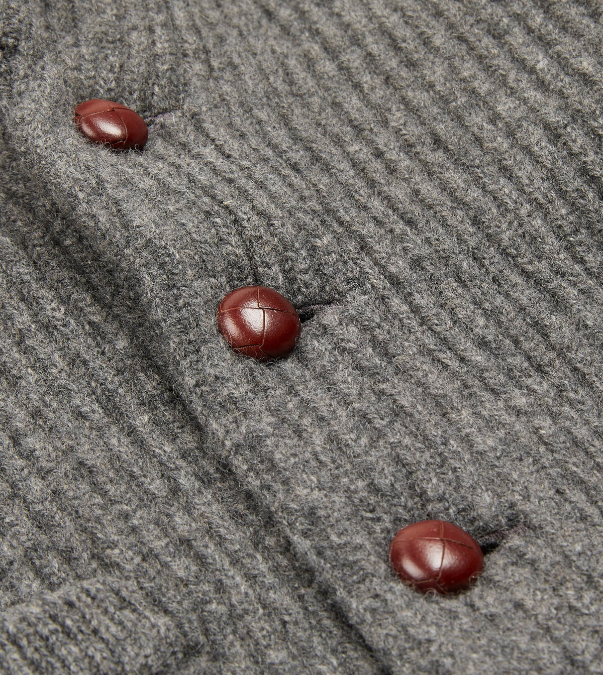 Drake's Lambswool Shawl Collar Cardigan / Grey