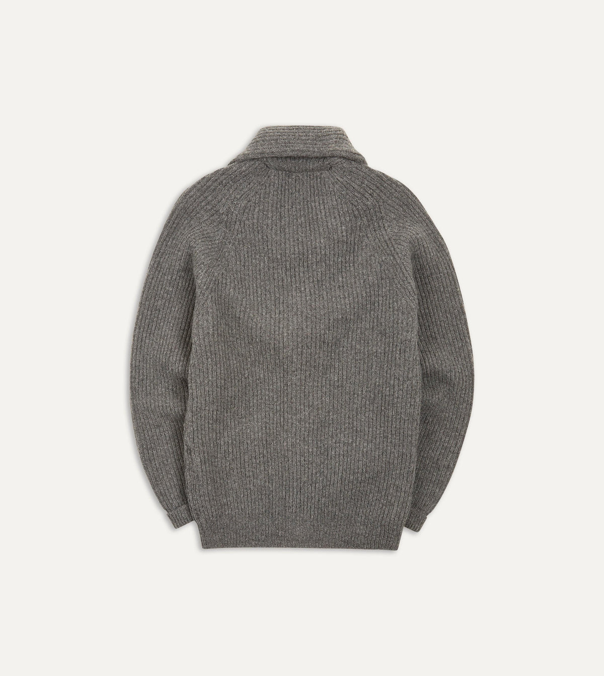 Drake's Lambswool Shawl Collar Cardigan / Grey