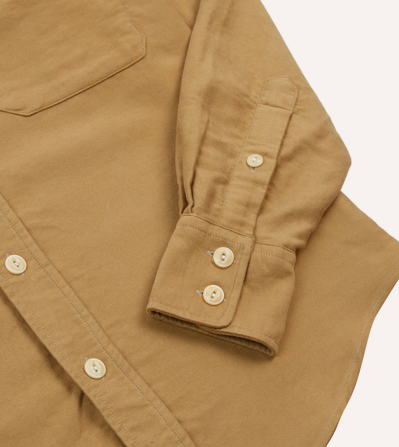 Drake's Moleskin Western Shirt / Sand