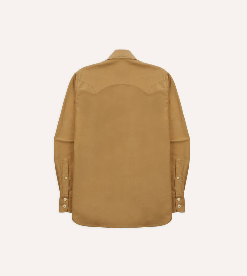 Drake's Moleskin Western Shirt / Sand