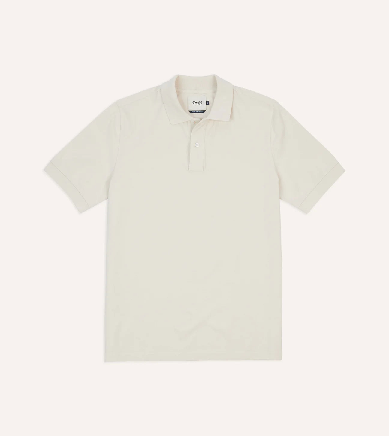Drake's Washed Cotton Pique Shirt / White