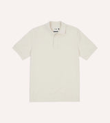 Drake's Washed Cotton Pique Shirt / White