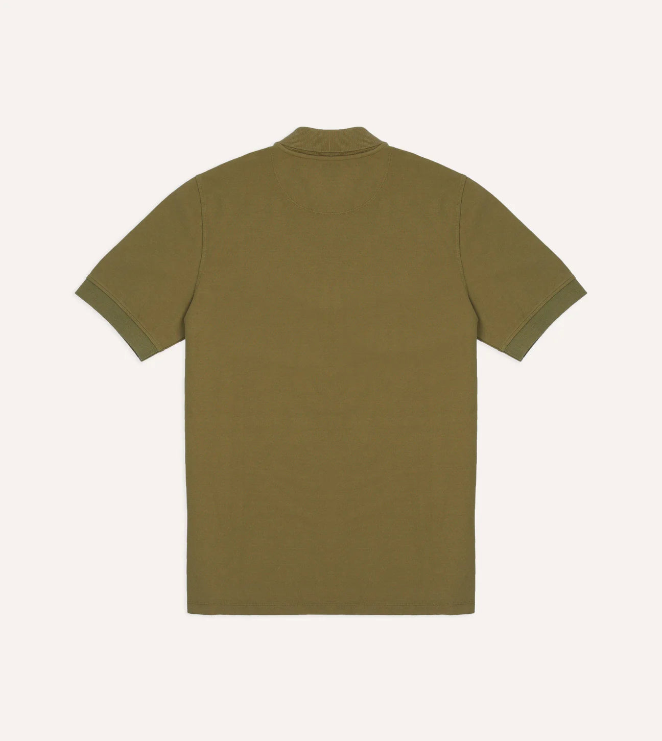 Drake's Washed Cotton Pique Shirt / Green