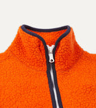 Drake's Boucle Wool Zip Fleece Jacket / Orange