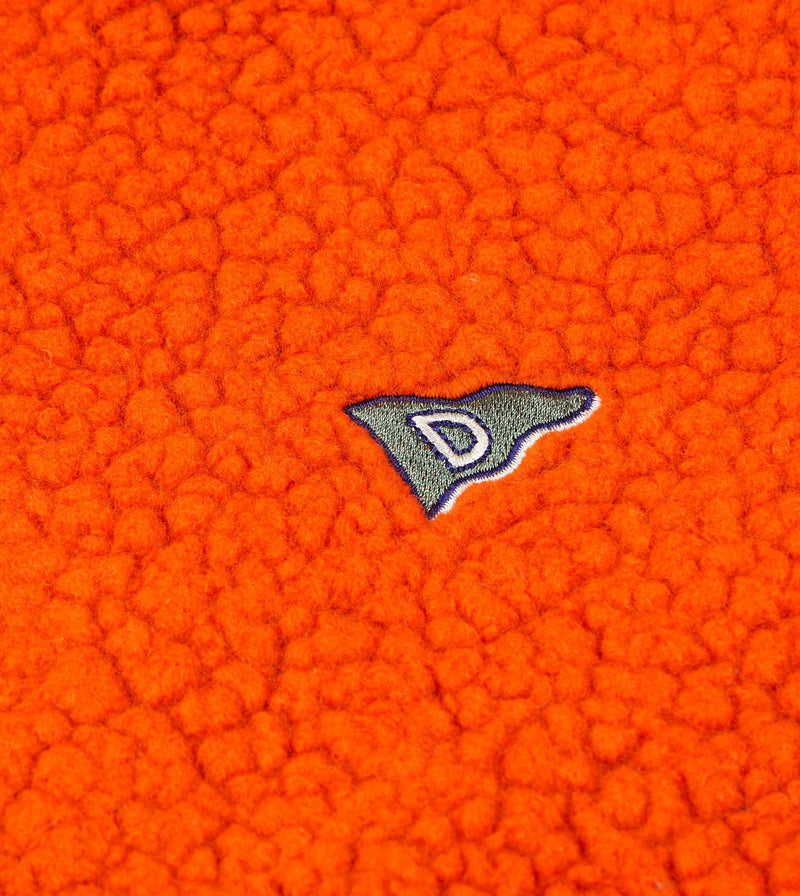 Drake's Boucle Wool Zip Fleece Jacket / Orange