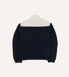 Drake's Boucle Wool Half-Zip Fleece Jacket / Navy, Ecru & Khaki