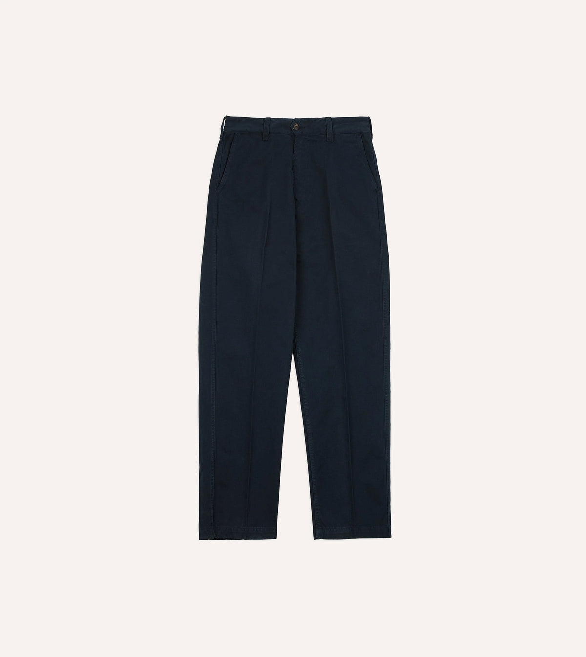 Drake's Flat Front Chino / Dark Navy