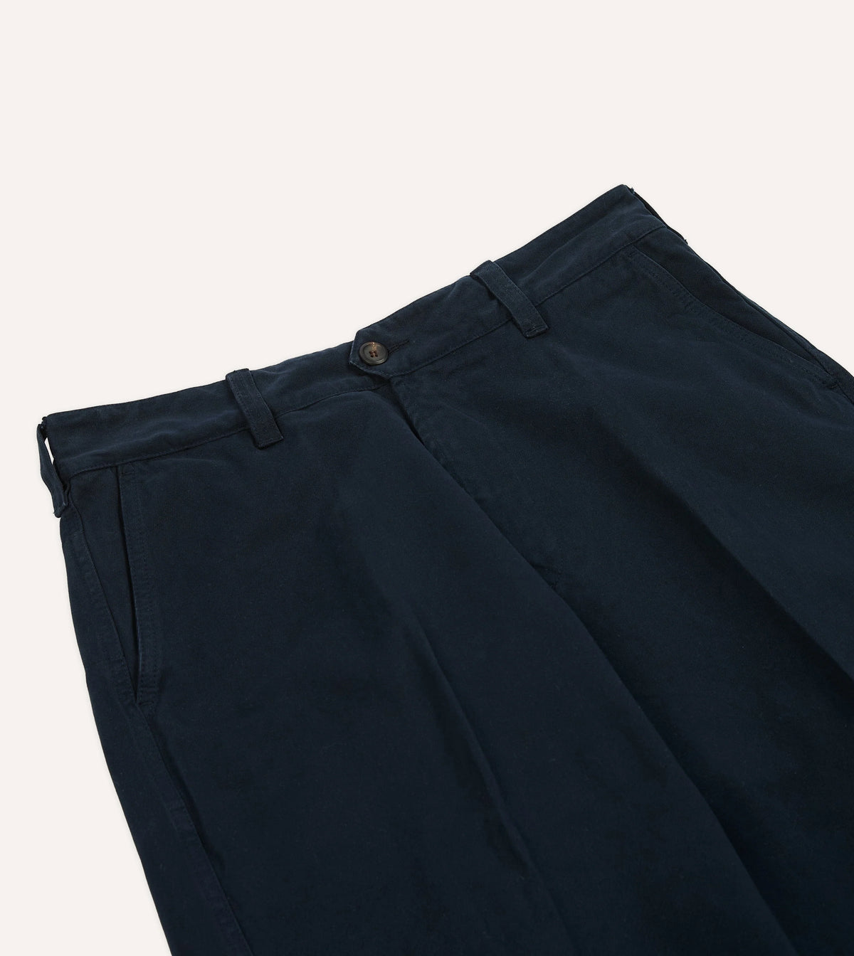 Drake's Flat Front Chino / Dark Navy