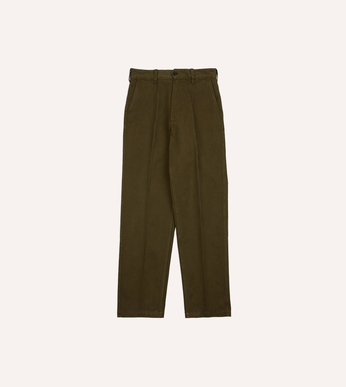 Drake's Flat Front Chino / Olive