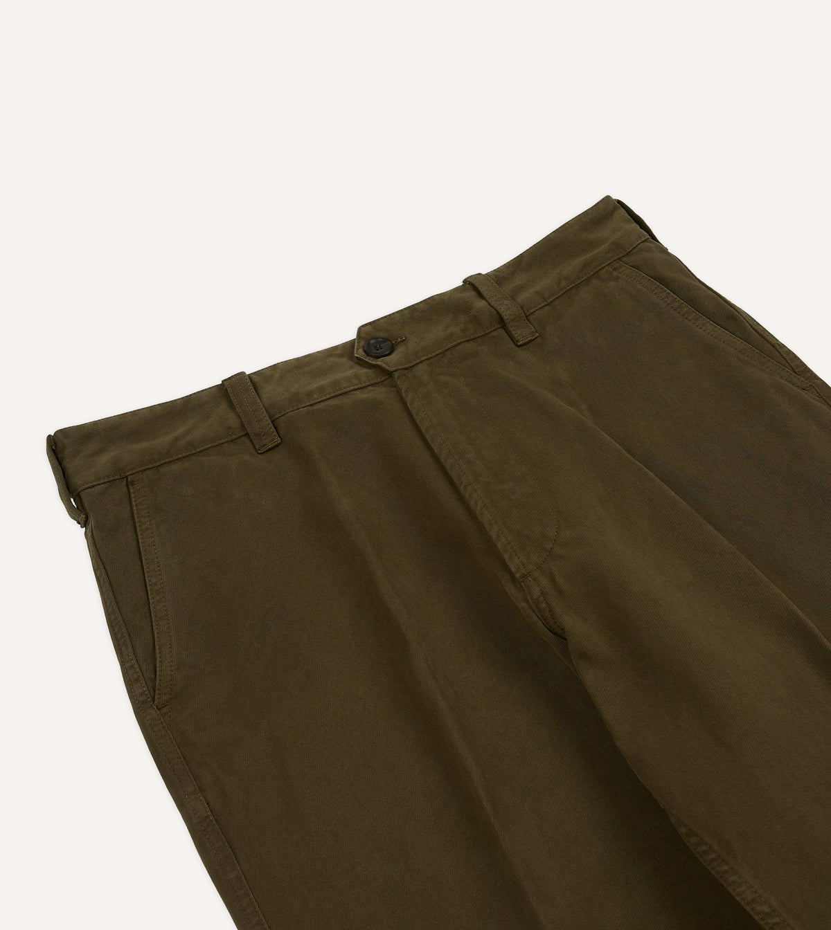 Drake's Flat Front Chino / Olive