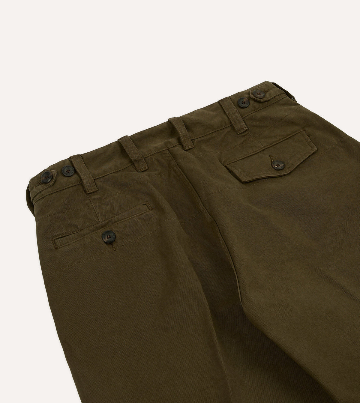 Drake's Flat Front Chino / Olive