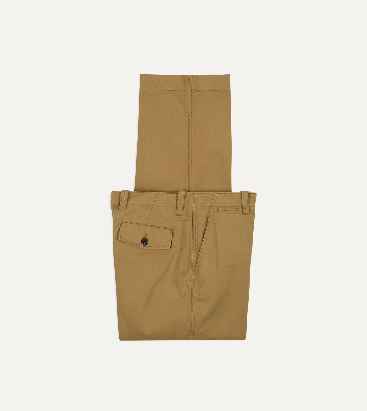Drake's Cotton Twill Officer's Chino / Beige