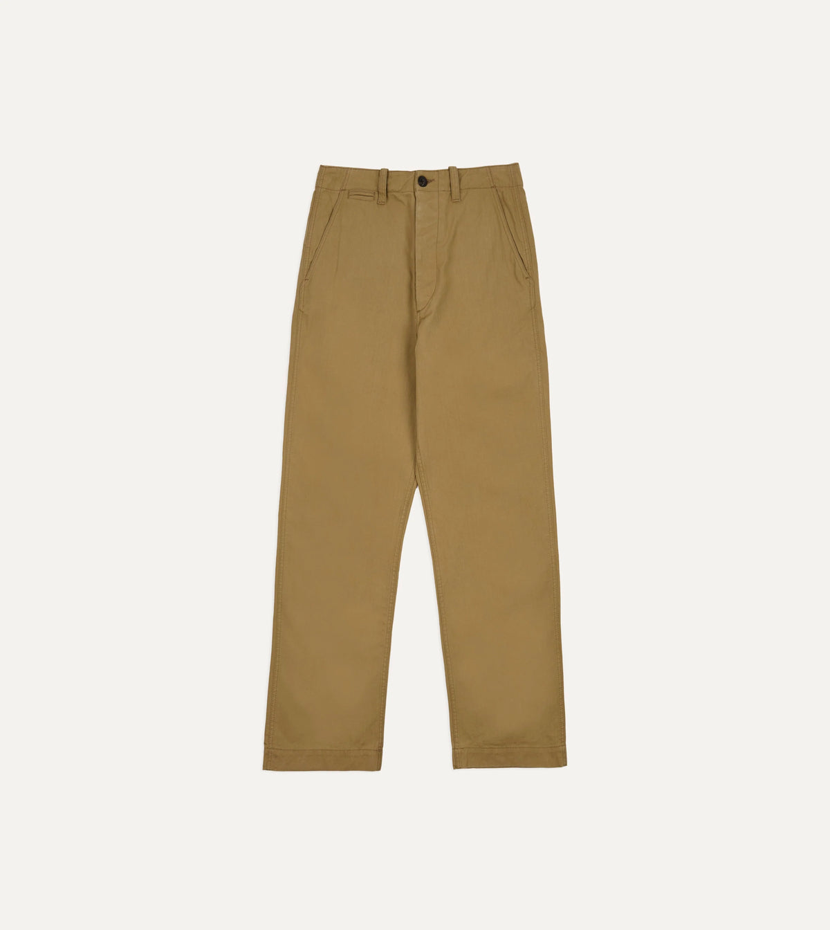 Drake's Cotton Twill Officer's Chino / Beige