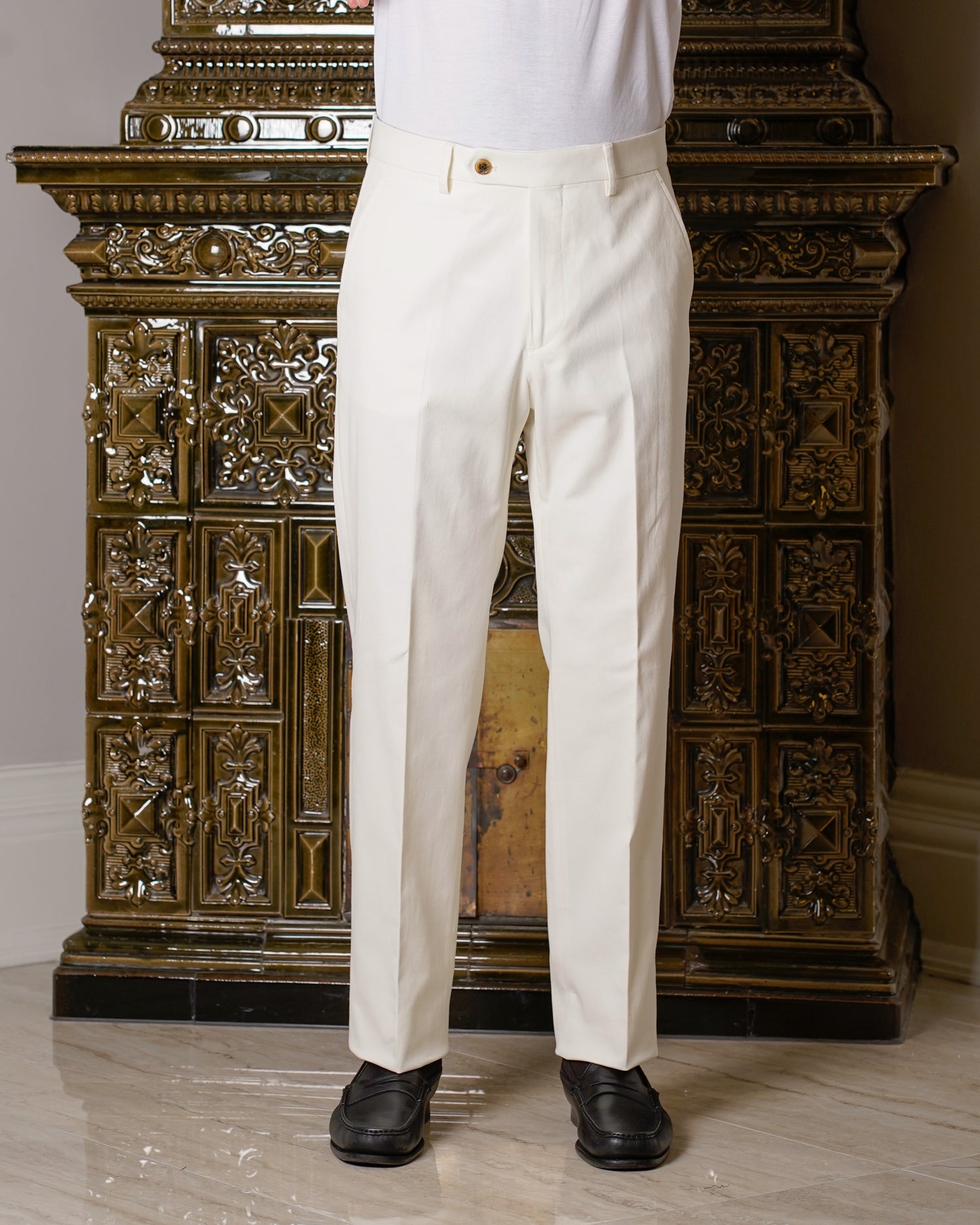 Berwich Cotton Chinos / White